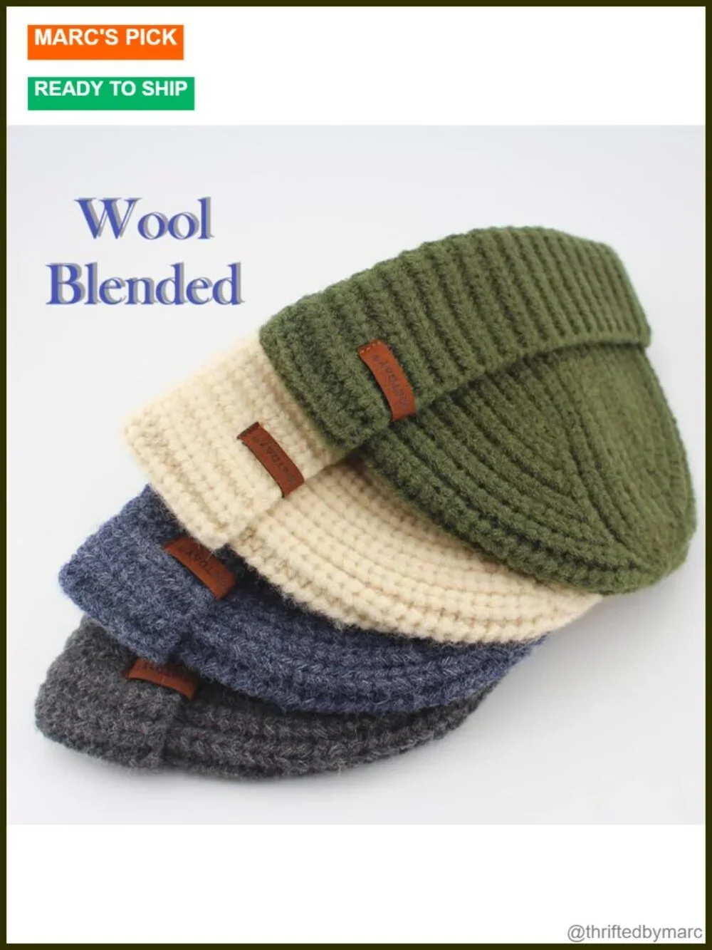 Chunky Ribbed Knit Fisherman Beanie Skull Cap for Men - Solid Fall Winter Hat